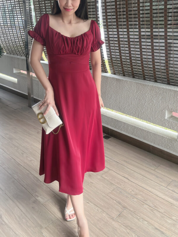 MARIAH French Low Cut Dress 法式低领连裙