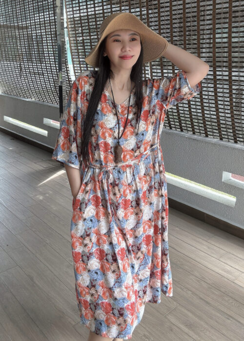 Roses Pockets Lazy Dress 玫瑰田园风口袋懒人裙