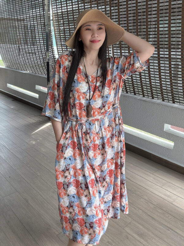 Roses Pockets Lazy Dress 玫瑰田园风口袋懒人裙