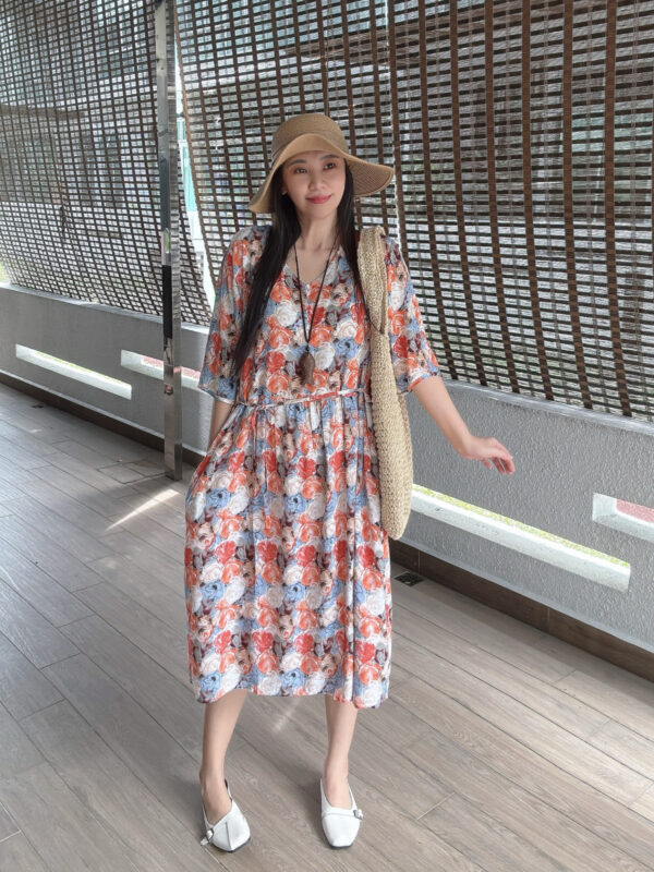 Roses Pockets Lazy Dress 玫瑰田园风口袋懒人裙 - Image 3