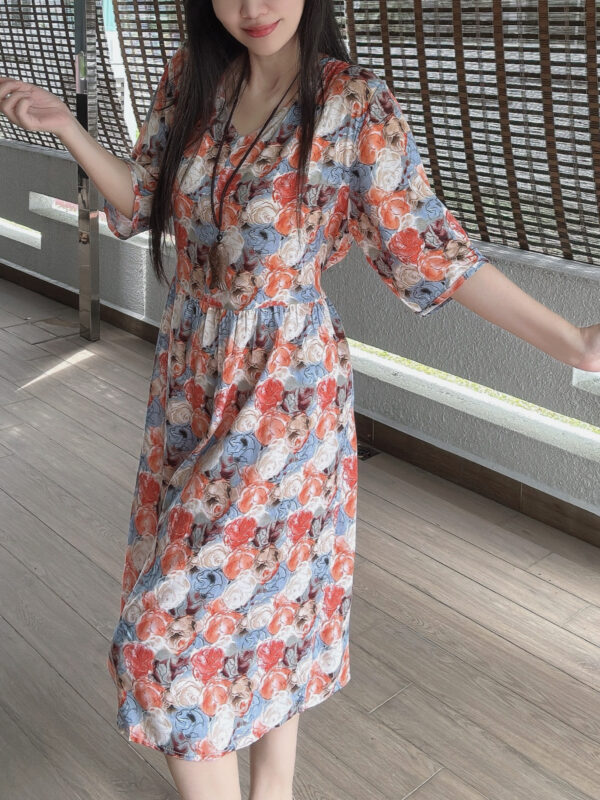 Roses Pockets Lazy Dress 玫瑰田园风口袋懒人裙 - Image 4
