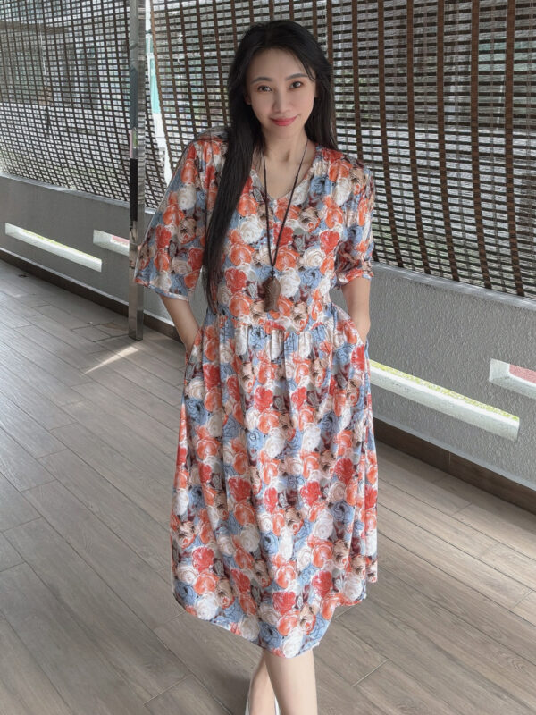 Roses Pockets Lazy Dress 玫瑰田园风口袋懒人裙 - Image 2