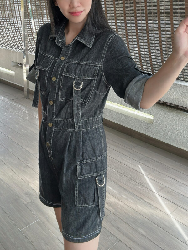 Denim Casual Romper 牛仔四分连体裤 - Image 2