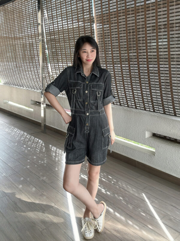 Denim Casual Romper 牛仔四分连体裤 - Image 4
