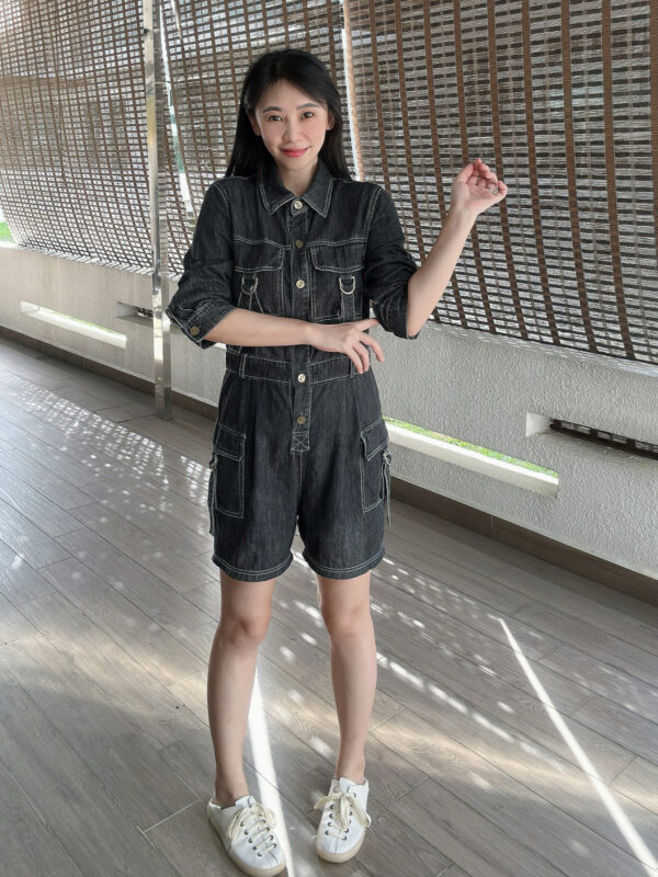Denim Casual Romper 牛仔四分连体裤 - Image 6