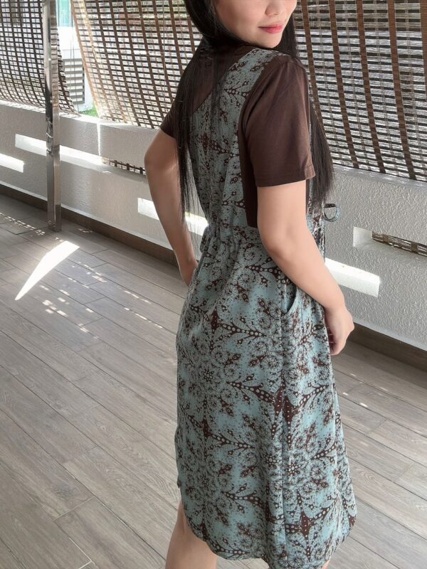 CUILI Fake Two Piece Drawstring 民族风假两件口袋小裙 - Image 5