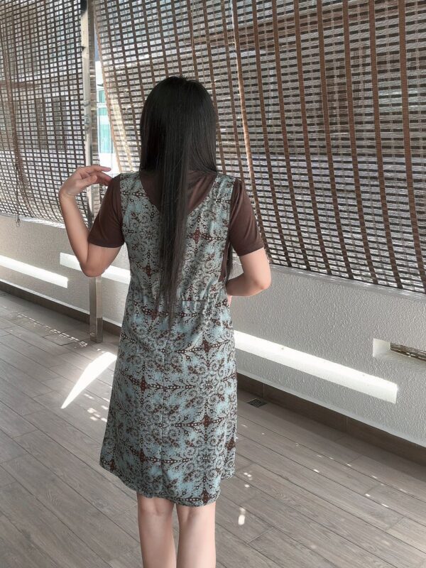 CUILI Fake Two Piece Drawstring 民族风假两件口袋小裙 - Image 4