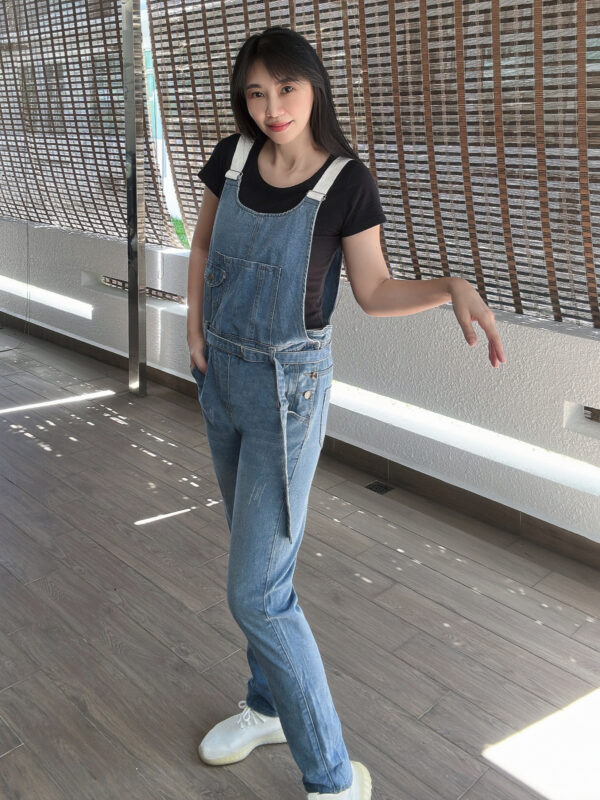 Denim Lace-up Overall 设计感系腰窄脚背带裤 - Image 6