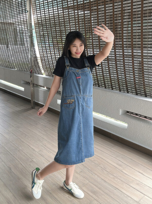 MEYA Straight Loose Denim Suspender 宽松直筒牛仔背带裙 - Image 7