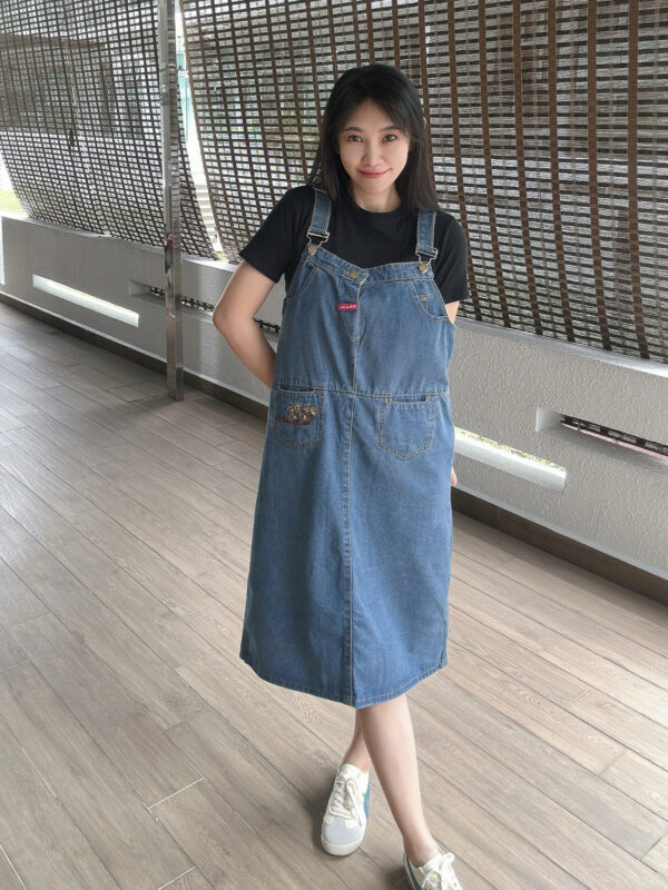 MEYA Straight Loose Denim Suspender 宽松直筒牛仔背带裙 - Image 6
