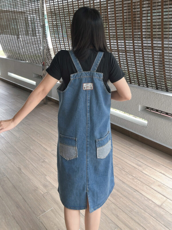 MEYA Straight Loose Denim Suspender 宽松直筒牛仔背带裙 - Image 5