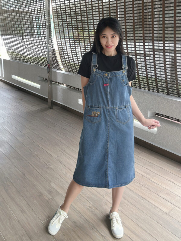MEYA Straight Loose Denim Suspender 宽松直筒牛仔背带裙 - Image 2