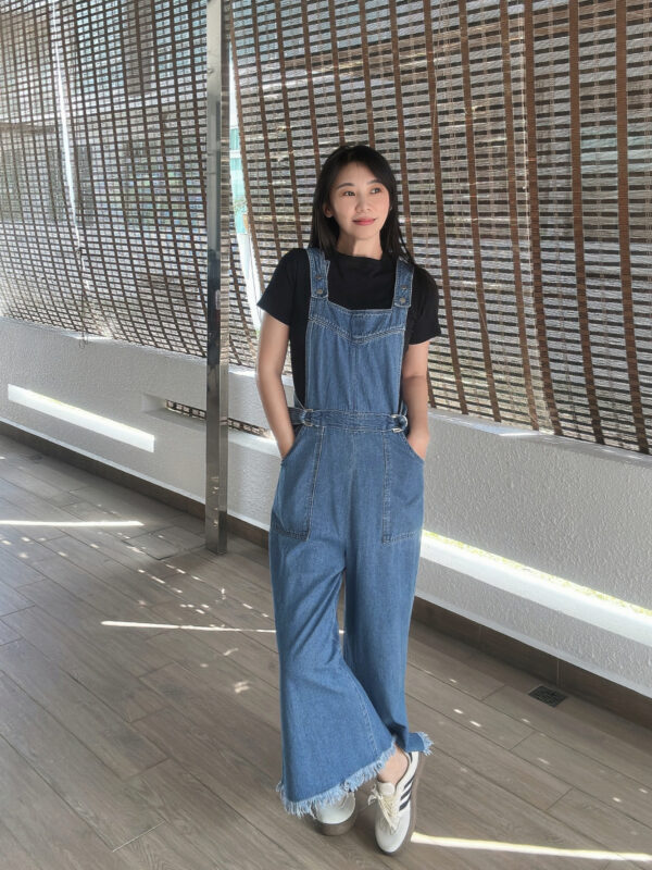Denim Wide Leg Overall 阔腿直筒牛仔背带裤 - Image 6