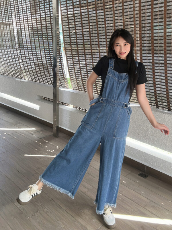 Denim Wide Leg Overall 阔腿直筒牛仔背带裤 - Image 4