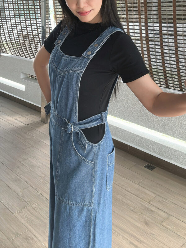 Denim Wide Leg Overall 阔腿直筒牛仔背带裤 - Image 5