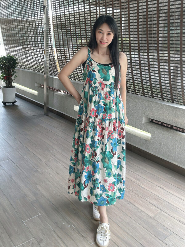 SISSIE Slip Dress(blue-red) 小红绿意吊带裙 - Image 2