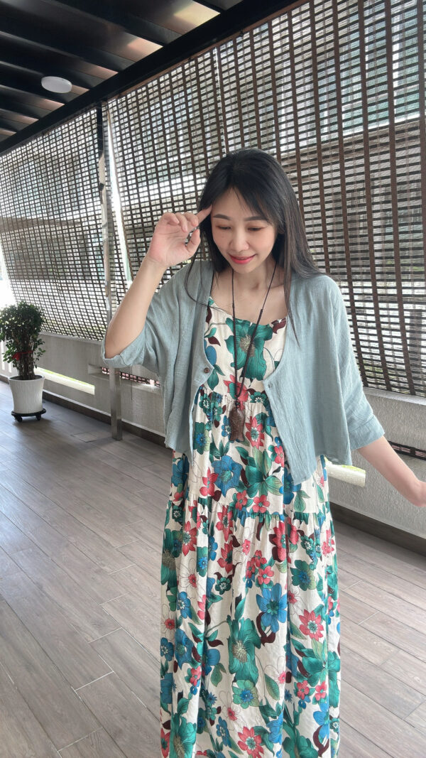 SISSIE Slip Dress(blue-red) 小红绿意吊带裙 - Image 6