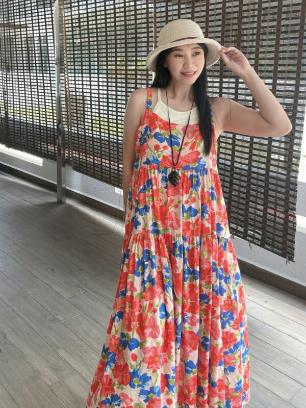 SISSIE Slip Dress(Pink-blue) 点点蓝吊带裙