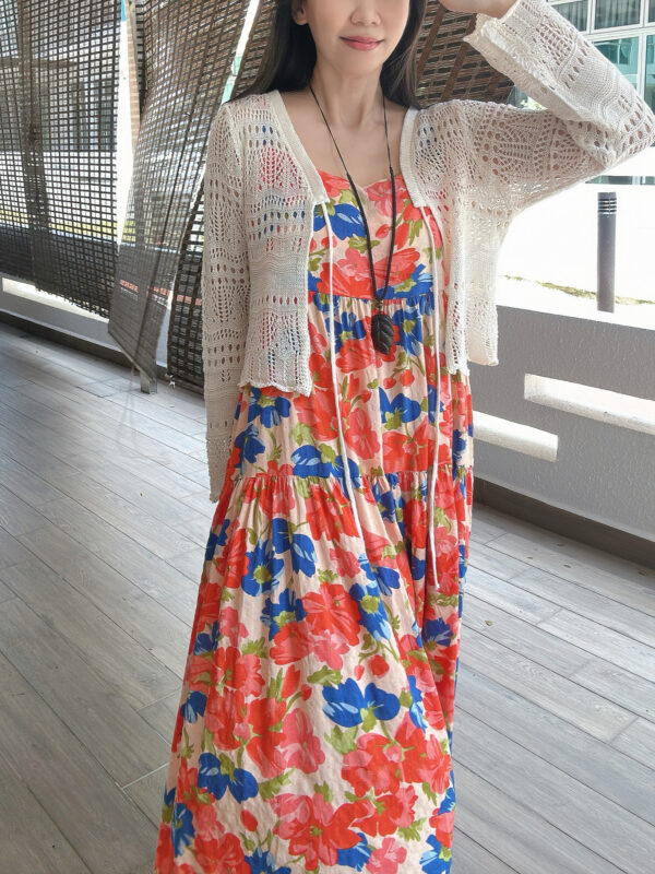 SISSIE Slip Dress(Pink-blue) 点点蓝吊带裙 - Image 4