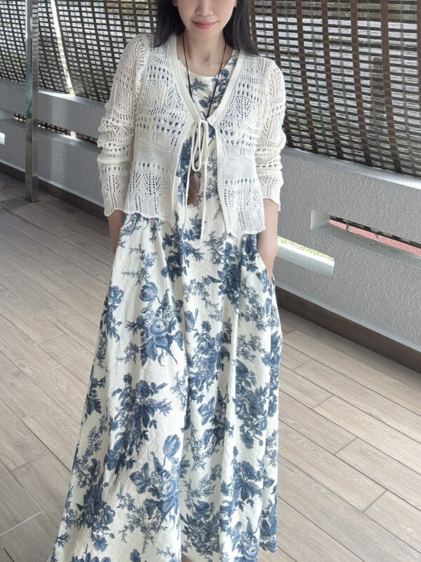 LAYLA Sleeveless Long Dress 青花瓷无袖长裙 - Image 5