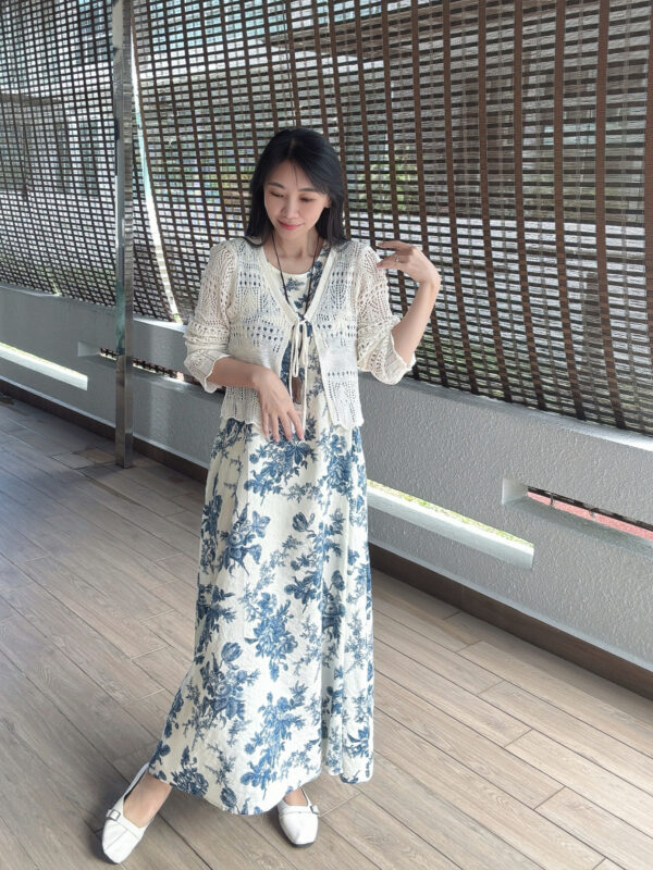 LAYLA Sleeveless Long Dress 青花瓷无袖长裙 - Image 6