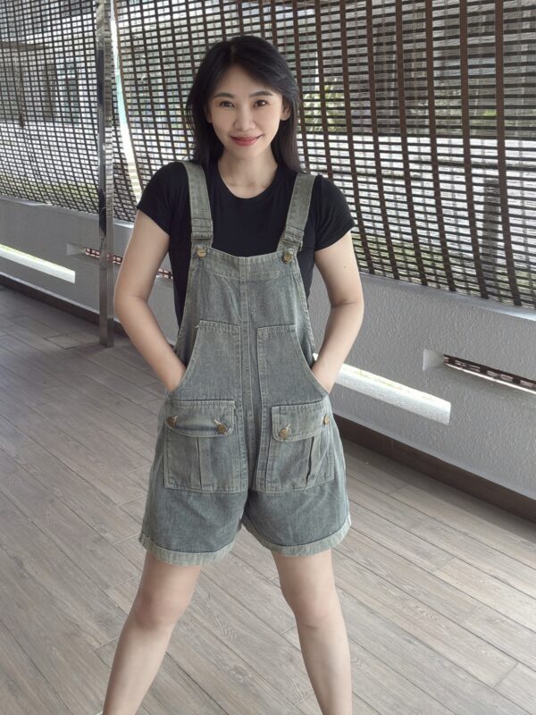YAYA Wide Leg Denim Playsuit 三分牛仔背带裤 - Image 7