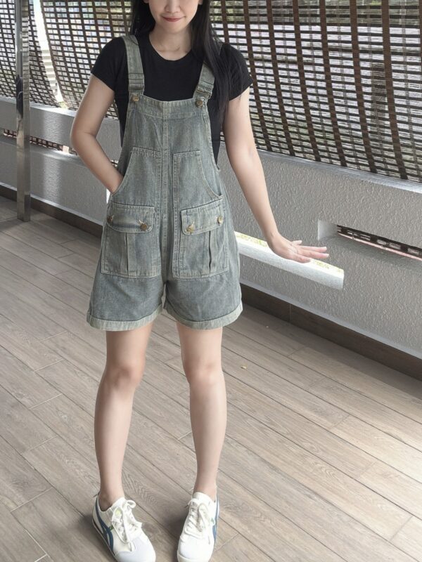 YAYA Wide Leg Denim Playsuit 三分牛仔背带裤 - Image 6