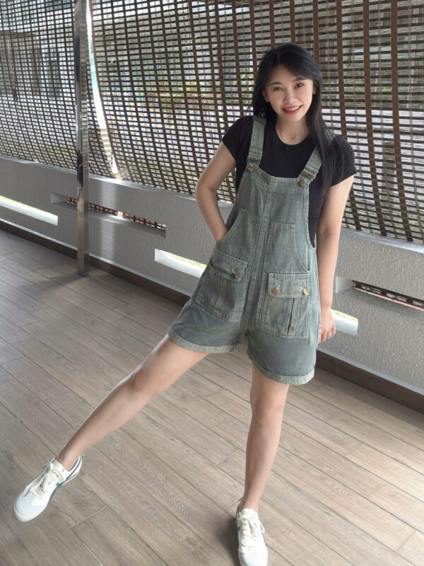 YAYA Wide Leg Denim Playsuit 三分牛仔背带裤 - Image 2
