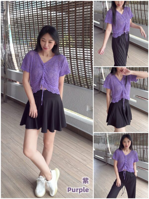 MONNIE Drawstring Knit Top 拉绳镂空针织衫 - Image 6
