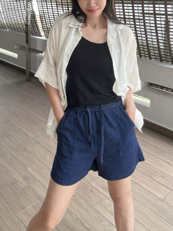 Soft Denim Wide-leg Short Pants 软牛仔四分裤