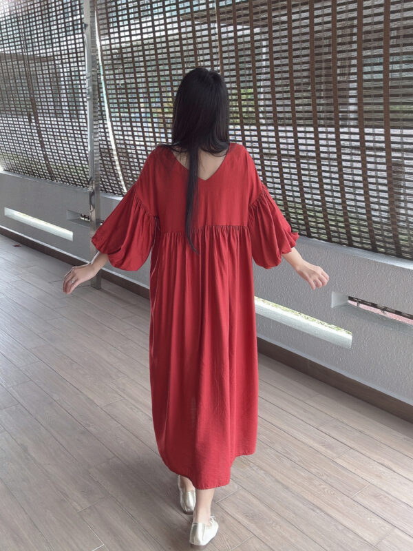 QIAN Loose Lantern Sleeve Loose Dress 芊芊灯笼袖宽松连裙 - Image 4