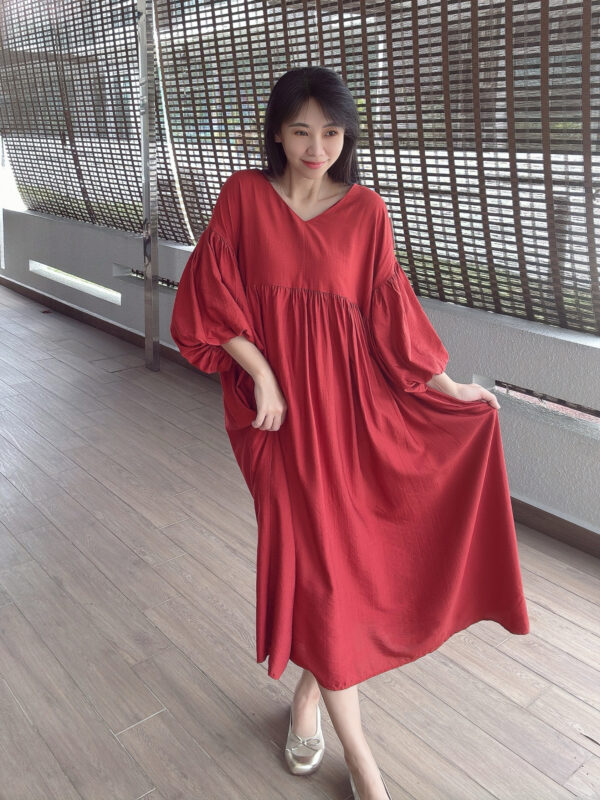 QIAN Loose Lantern Sleeve Loose Dress 芊芊灯笼袖宽松连裙 - Image 6
