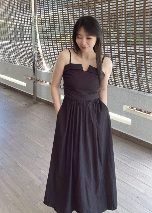 French Hepburn Black Dress 赫本风 纯黑吊带裙