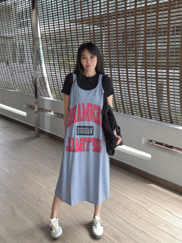 Stripe Athleisure Sleeveless Loose Dress 潮版运动风宽松吊带裙 - Image 4