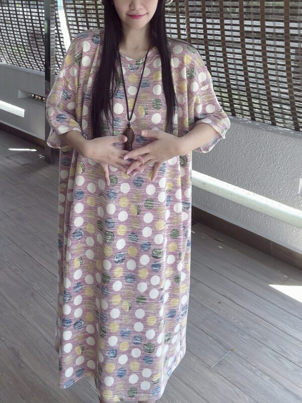 Polka Dot OVERSIZE Lazy Dress 潮版大Tee裙 粉波点 - Image 8