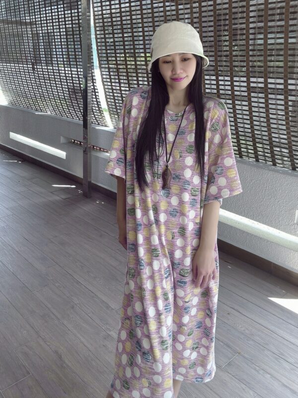 Polka Dot OVERSIZE Lazy Dress 潮版大Tee裙 粉波点