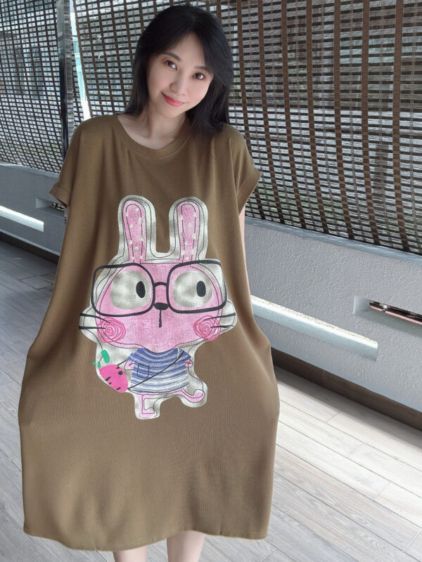 OVERSIZE Pockets Tee Dree Glasses Bunny 潮版大Tee裙 眼镜小兔 - Image 5