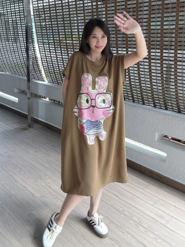 OVERSIZE Pockets Tee Dree Glasses Bunny 潮版大Tee裙 眼镜小兔 - Image 2