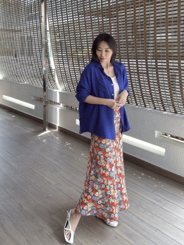 High Waist Floral Mermaid Hem Skirt 高腰碎花鱼尾半裙 - Image 8