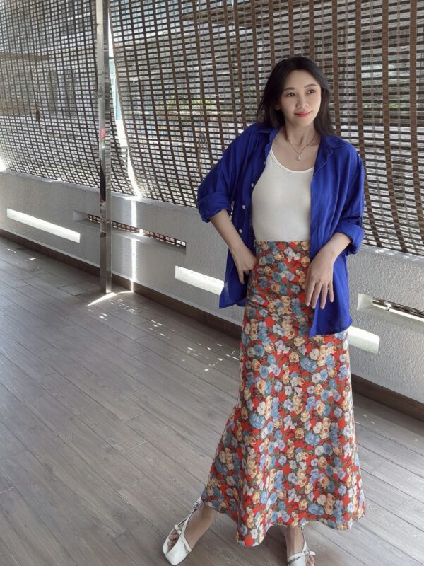 High Waist Floral Mermaid Hem Skirt 高腰碎花鱼尾半裙 - Image 5