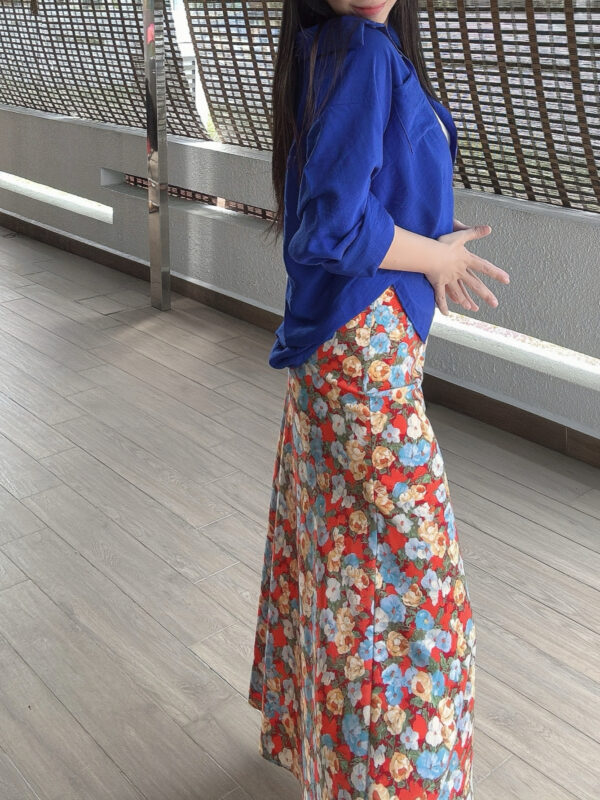 High Waist Floral Mermaid Hem Skirt 高腰碎花鱼尾半裙 - Image 9