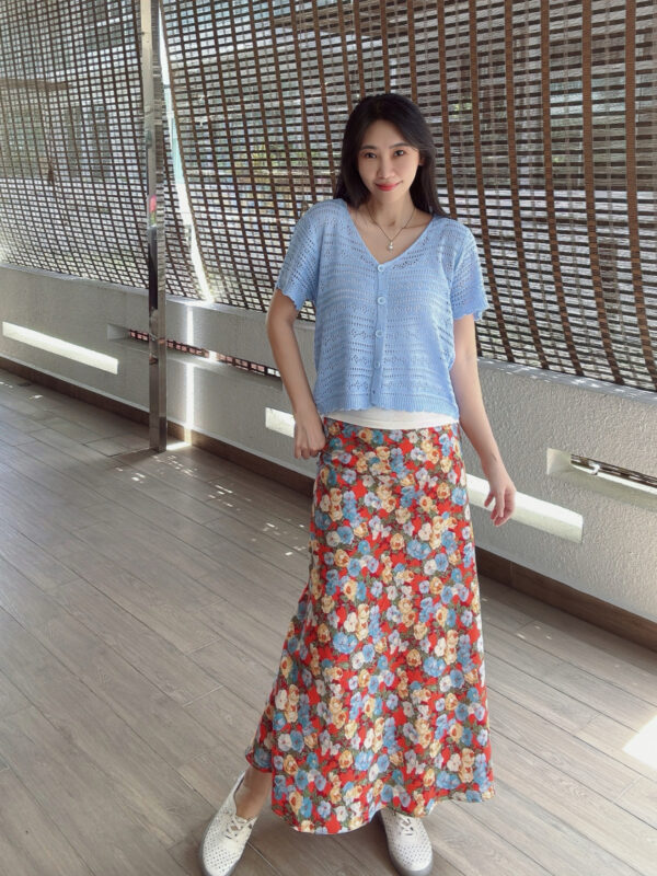 High Waist Floral Mermaid Hem Skirt 高腰碎花鱼尾半裙 - Image 3
