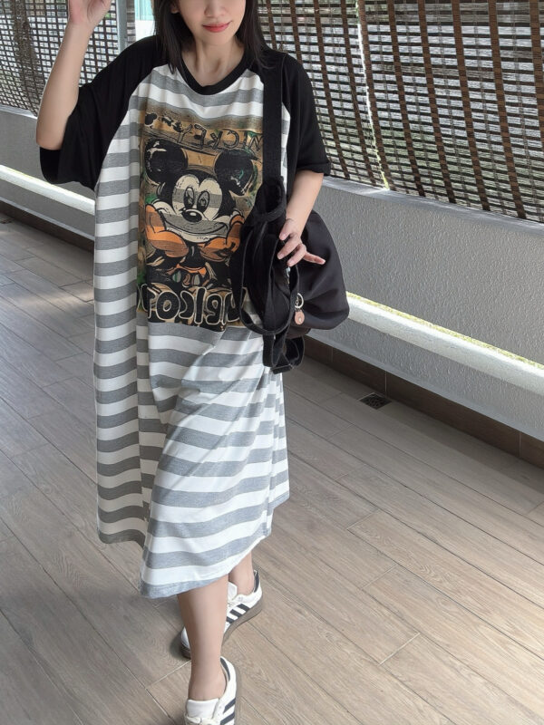 MICKEY Stripe OVERSIZE Pocket Lazy Dress 米奇潮牌大版口袋懒人裙 - Image 6