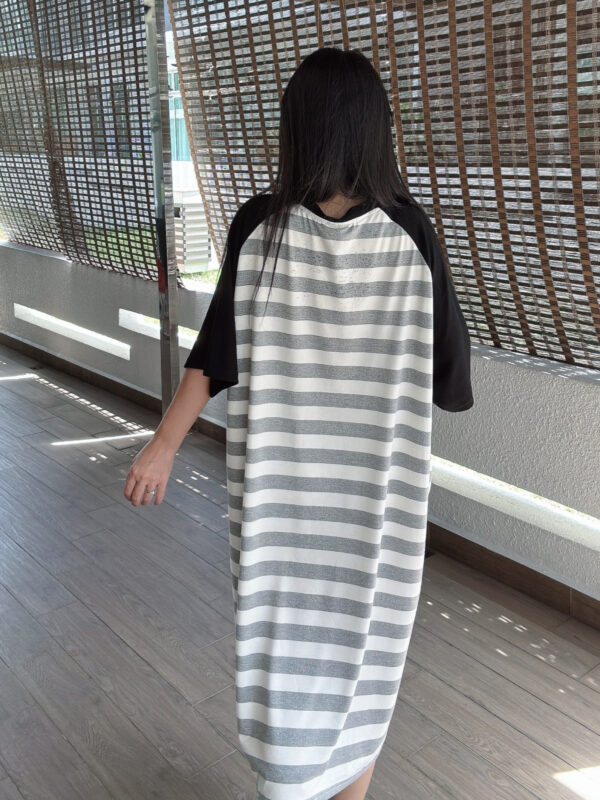 MICKEY Stripe OVERSIZE Pocket Lazy Dress 米奇潮牌大版口袋懒人裙 - Image 5