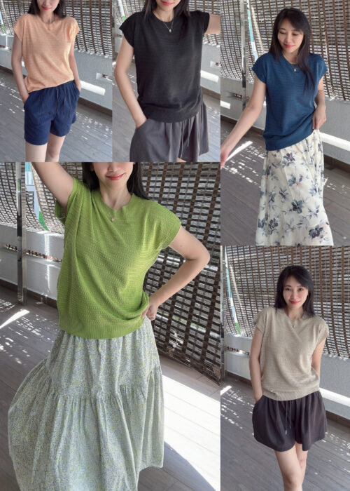 Drop Shoulder Knit Top 落肩圆领针织上衣