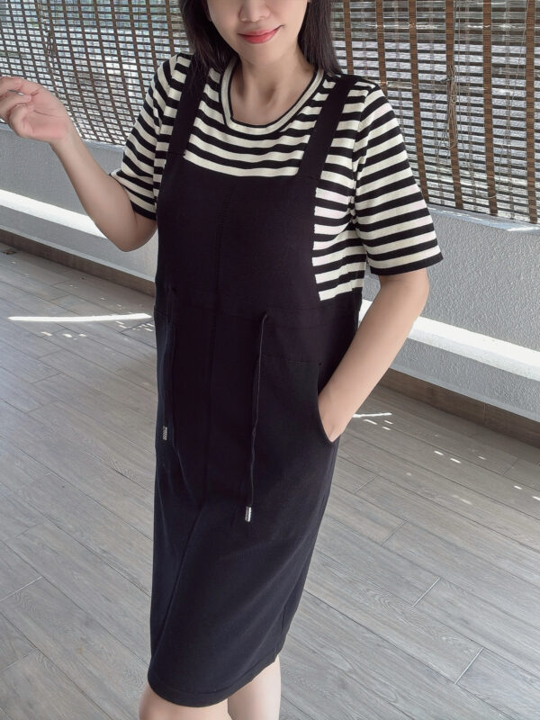 SASHA Knit Drawstring Fake Two Dress 针织假两件拉绳收腰 - Image 6