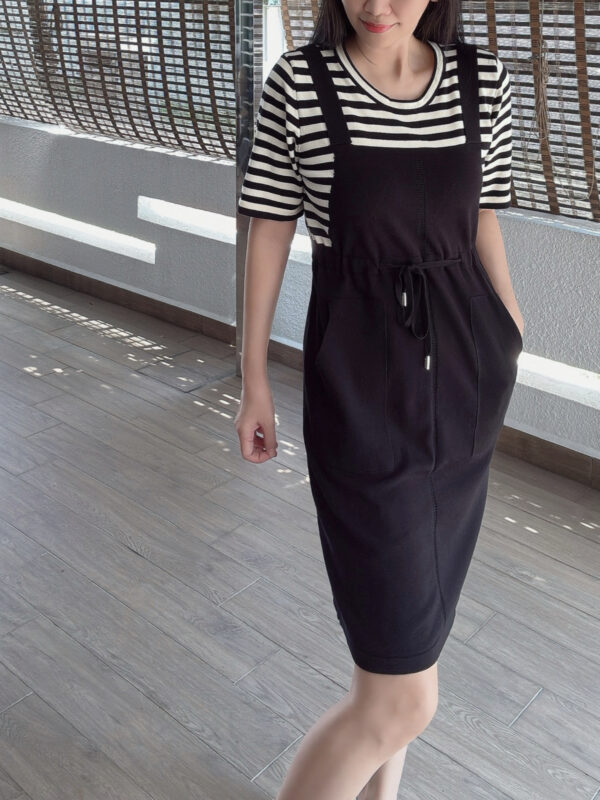 SASHA Knit Drawstring Fake Two Dress 针织假两件拉绳收腰