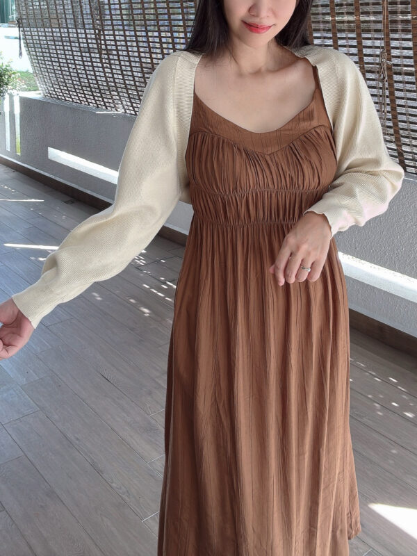 Maillard Style Sling Dress Set 美拉德系 高腰吊带裙套装 - Image 5