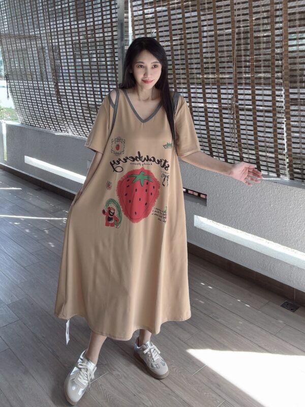 Strawberry OVERSIZE Pocket Lazy Dress 草莓 潮版设计感口袋懒人裙