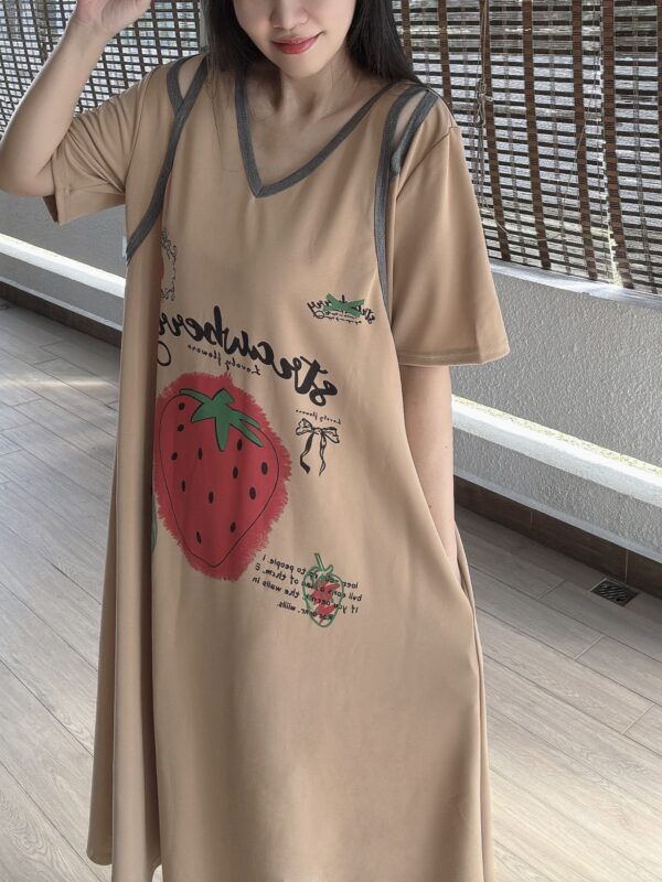 Strawberry OVERSIZE Pocket Lazy Dress 草莓 潮版设计感口袋懒人裙 - Image 2